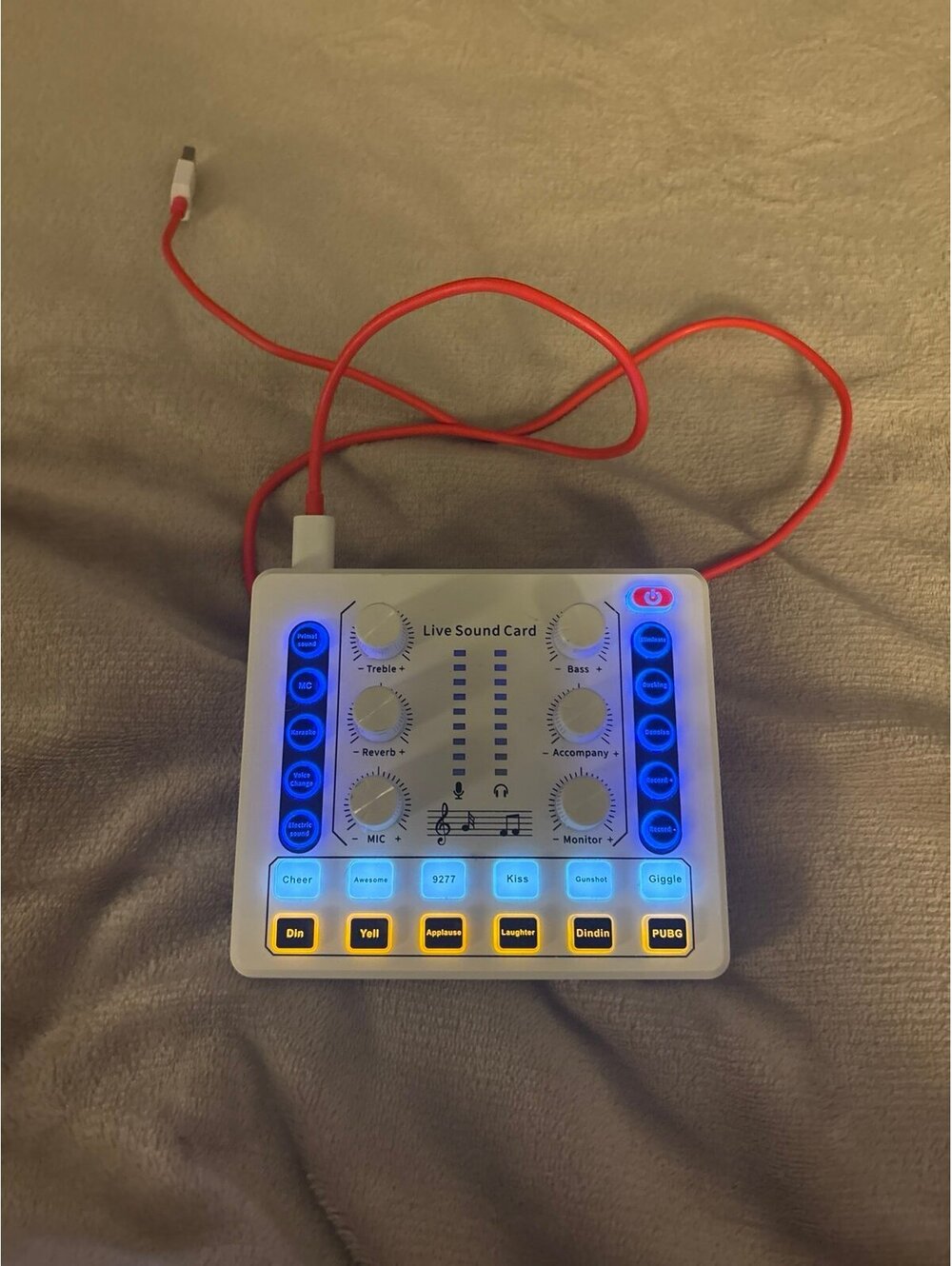 Live Sound Card External USB Audio Mixer Controller White External Box